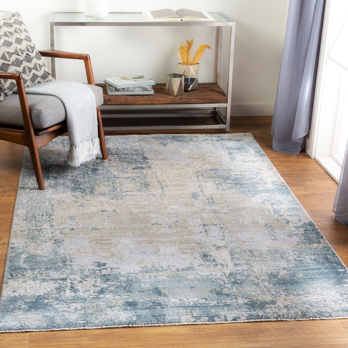 BWK2302-274 2 ft. 7 in. x 4 ft. 50 Percent Polyster Brunswick Rectangular Machine Wooven Rug, Multi Color