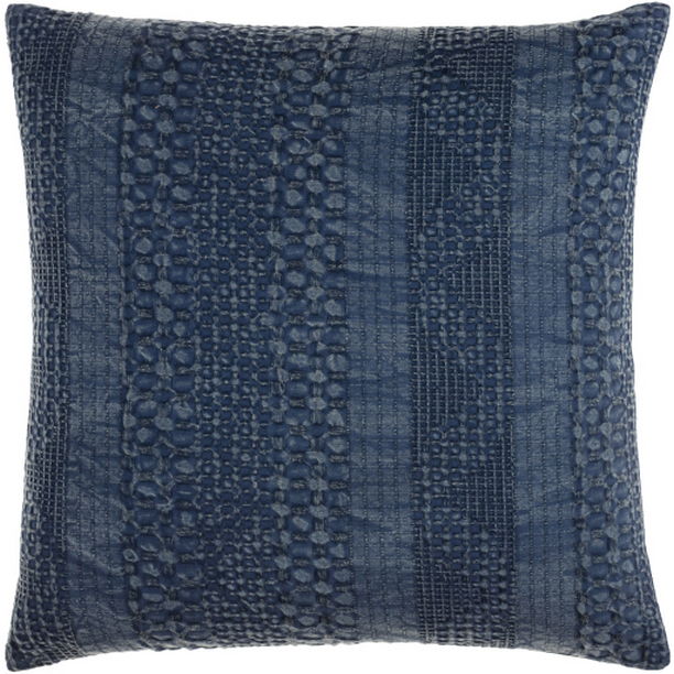 WWA001-2020P 20 x 20 in. Washed Waffle Woven Pillow Kit - Navy