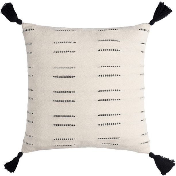 EDN001-2020D 20 x 20 in. Eden Woven Pillow Kit - Cream & Black