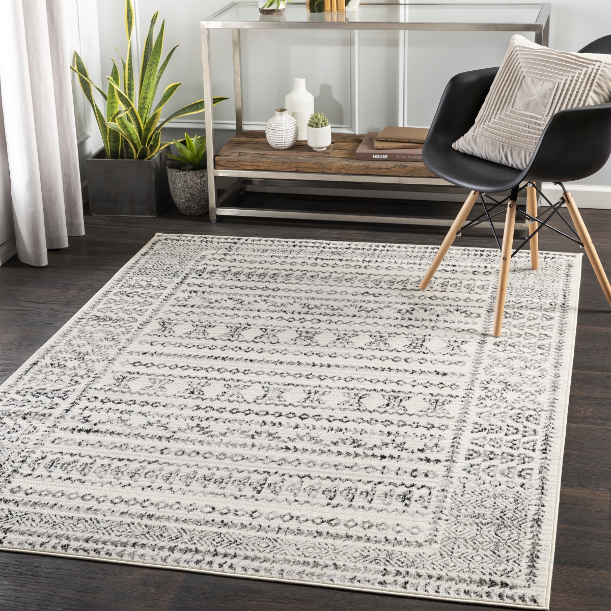 PSS2313-679 6 ft. 7 in. x 9 ft. Pisa Rectangle Machine Woven Medium Pile Area Rug, Multi Color