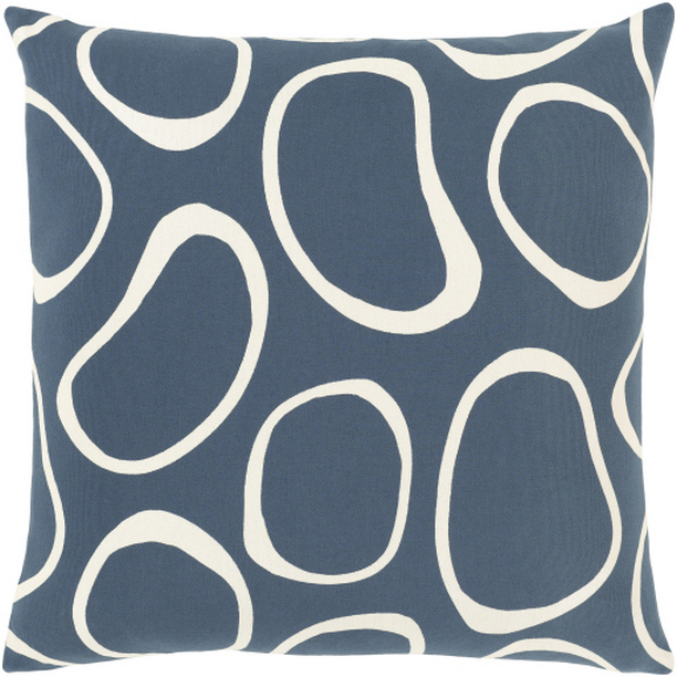 LHN001-1320 13 x 20 in. Lachen Woven Pillow Cover - Dark Blue & Cream