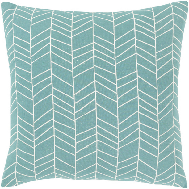 LHN006-1320 13 x 20 in. Lachen Woven Pillow Cover - Teal & Cream