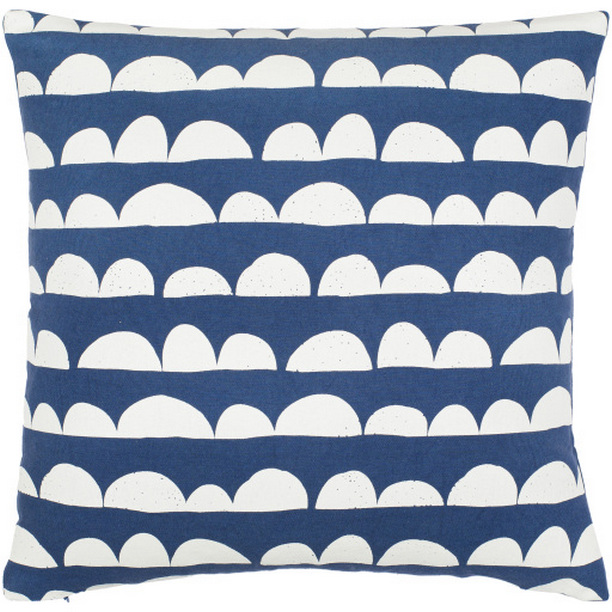 LHN016-1320 13 x 20 in. Lachen Woven Pillow Cover - Dark Blue & Cream