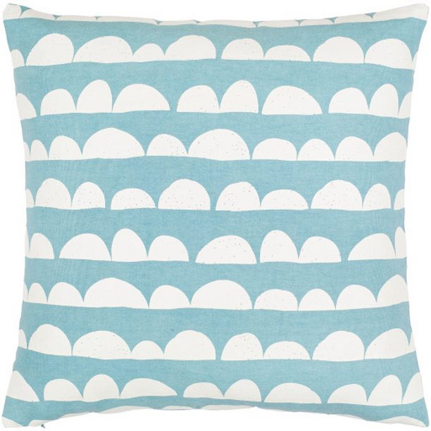 LHN017-1320 13 x 20 in. Lachen Woven Pillow Cover - Teal & Cream