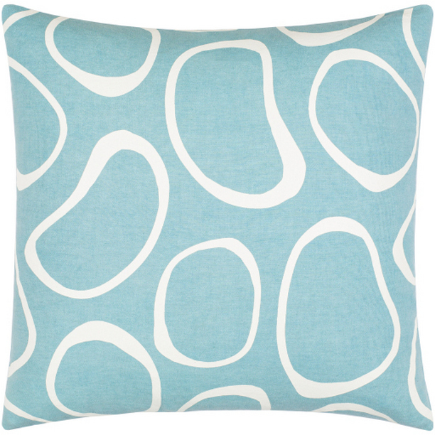 LHN021-1320 13 x 20 in. Lachen Woven Pillow Cover - Teal & Cream