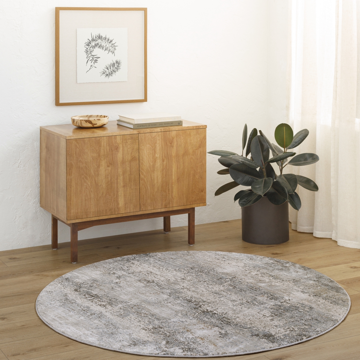 BWK2305-67RD 6 ft. 7 in. Brunswick Machine Woven Round Rug, Multi Color