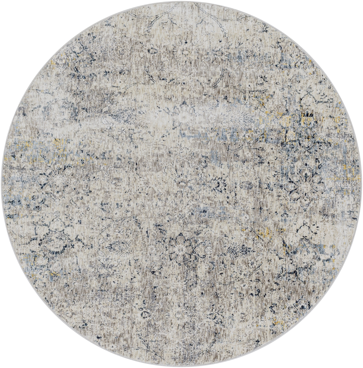 CDF2300-67RD 6 ft. 7 in. Cardiff Round Rug, Light Gray, Blue & Dark Blue