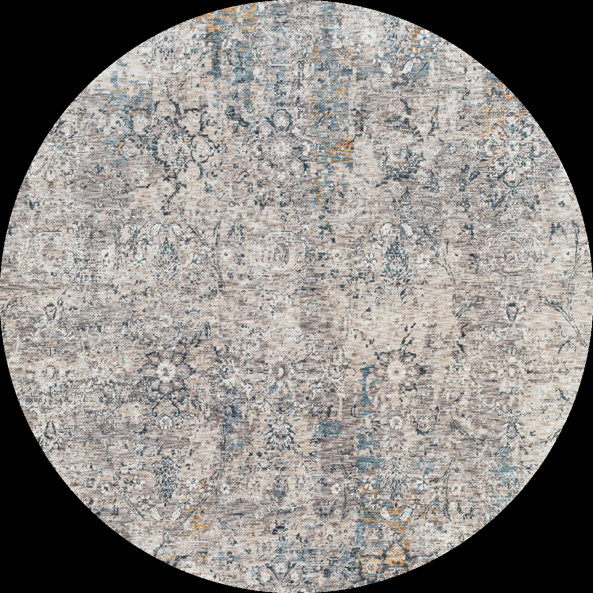 CDF2300-710RD 7 ft. 10 in. Cardiff Round Machine Woven Rug, Multi Color