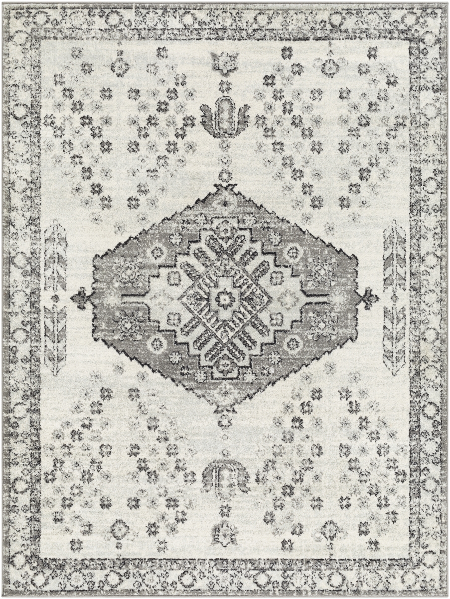 TVZ2377-679 6 ft. 7 in. x 9 ft. Tevazu Rectangle Area Rug, Grey