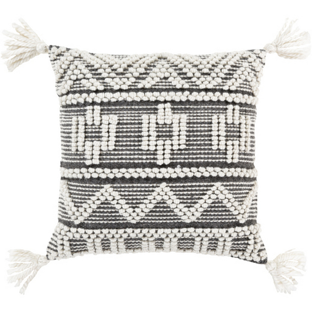 FAO001-1818P 18 x 18 in. Faroe Woven Pillow Kit - Black & Ivory -  Livabliss