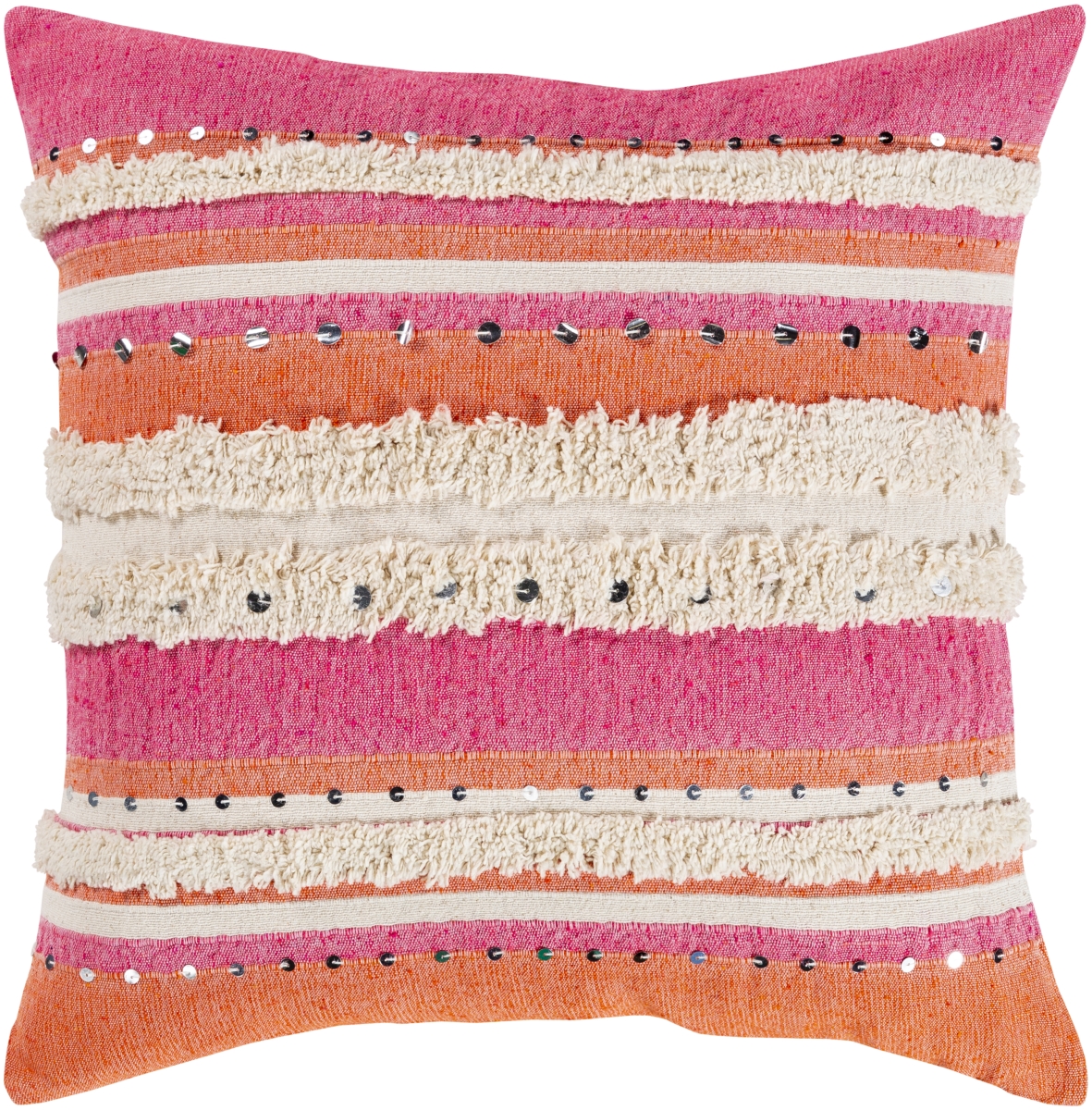 TMA002-1818D 18 x 18 in. Temara Pillow Kit with Down Insert, Pink & Orange