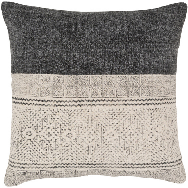 LL016-2020D 20 x 20 in. Lola Woven Pillow Kit - Black & Cream