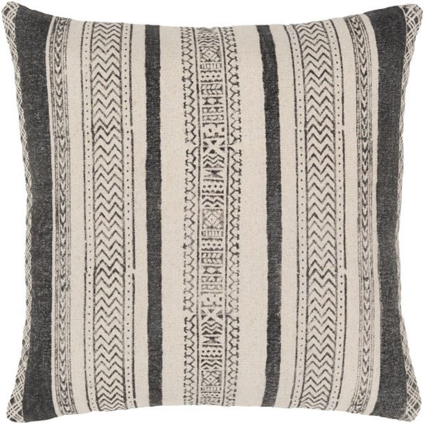 LL017-2020D 20 x 20 in. Lola Woven Pillow Kit - Black & Cream
