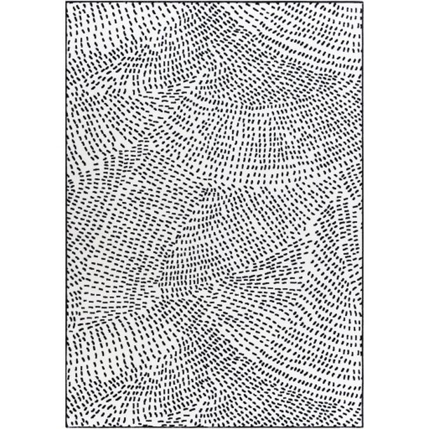 CPO3860-91210 9 ft. x 12 ft. 10 in. Contempo Machine Woven Rectangle Rug - White & Black