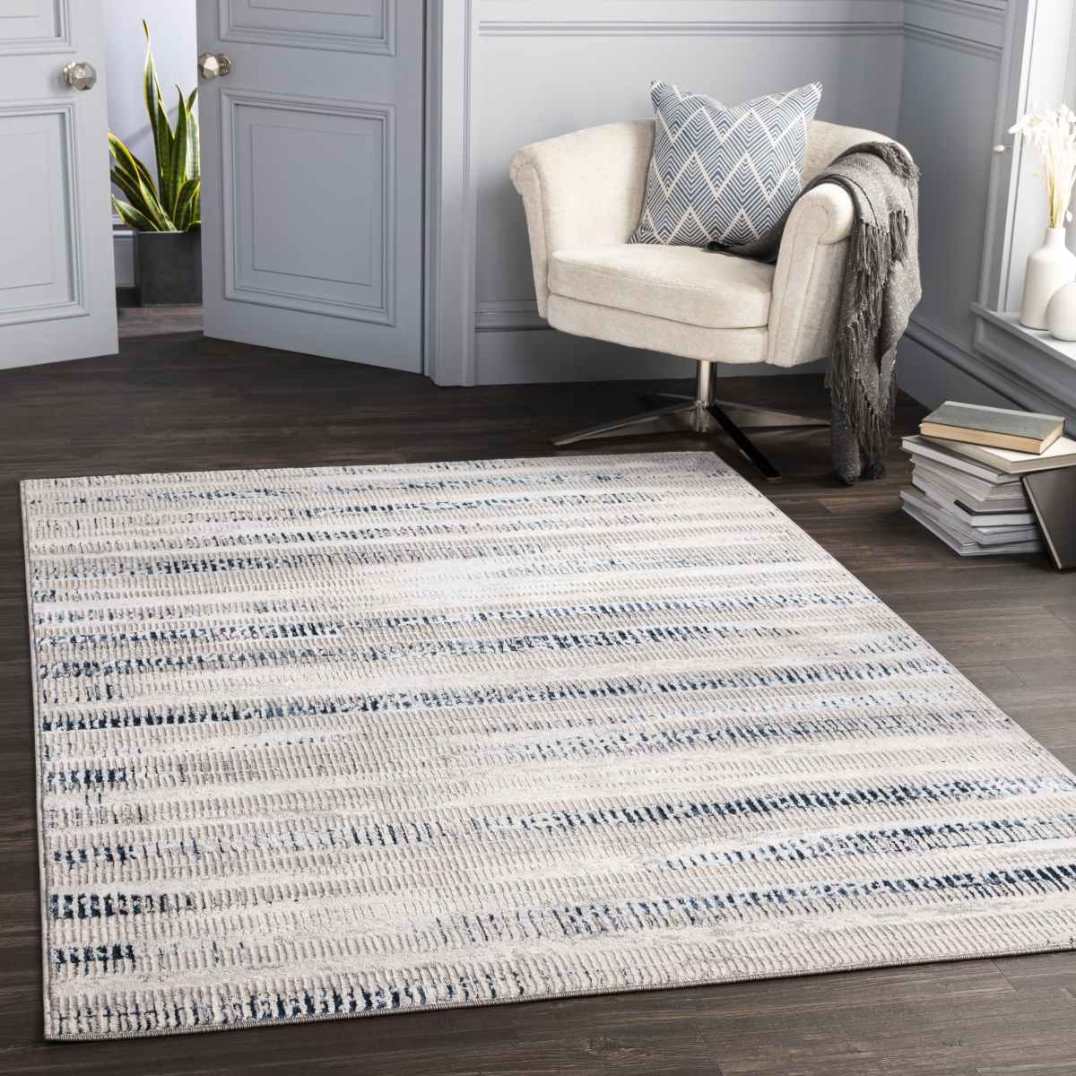 LSR2309-527 5 ft. 2 in. x 7 ft. Lustro Rectangle Area Rug, Multi Color