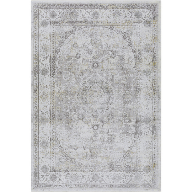 NLD2318-1014 10 x 14 ft. Norland Machine Woven Rectangle Rug - Medium Gray, Cream & Khaki