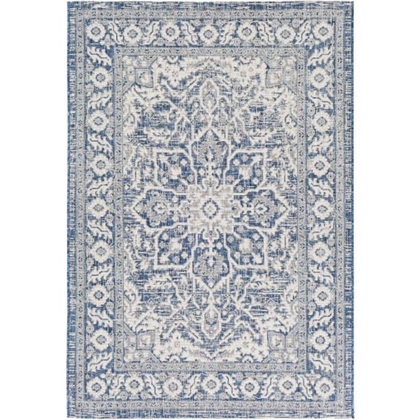 EAG2336-43511 4 ft. 3 in. x 5 ft. 11 in. Eagean Machine Woven Rectangle Rug - Navy, Denim & White