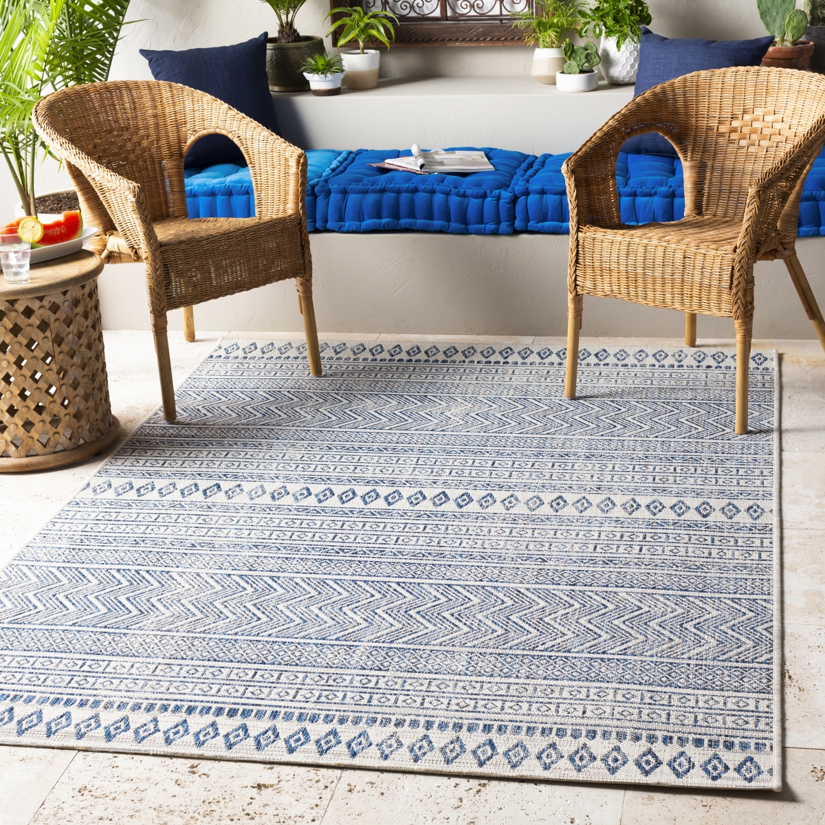 EAG2344-710SQ 7 ft. 10 in. Eagean Global Square Area Rug, Multi Color