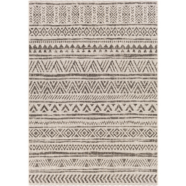 EAG2347-81012 8 ft. 10 in. x 12 ft. Eagean Machine Woven Rectangle Rug - Black, White & Medium Gray