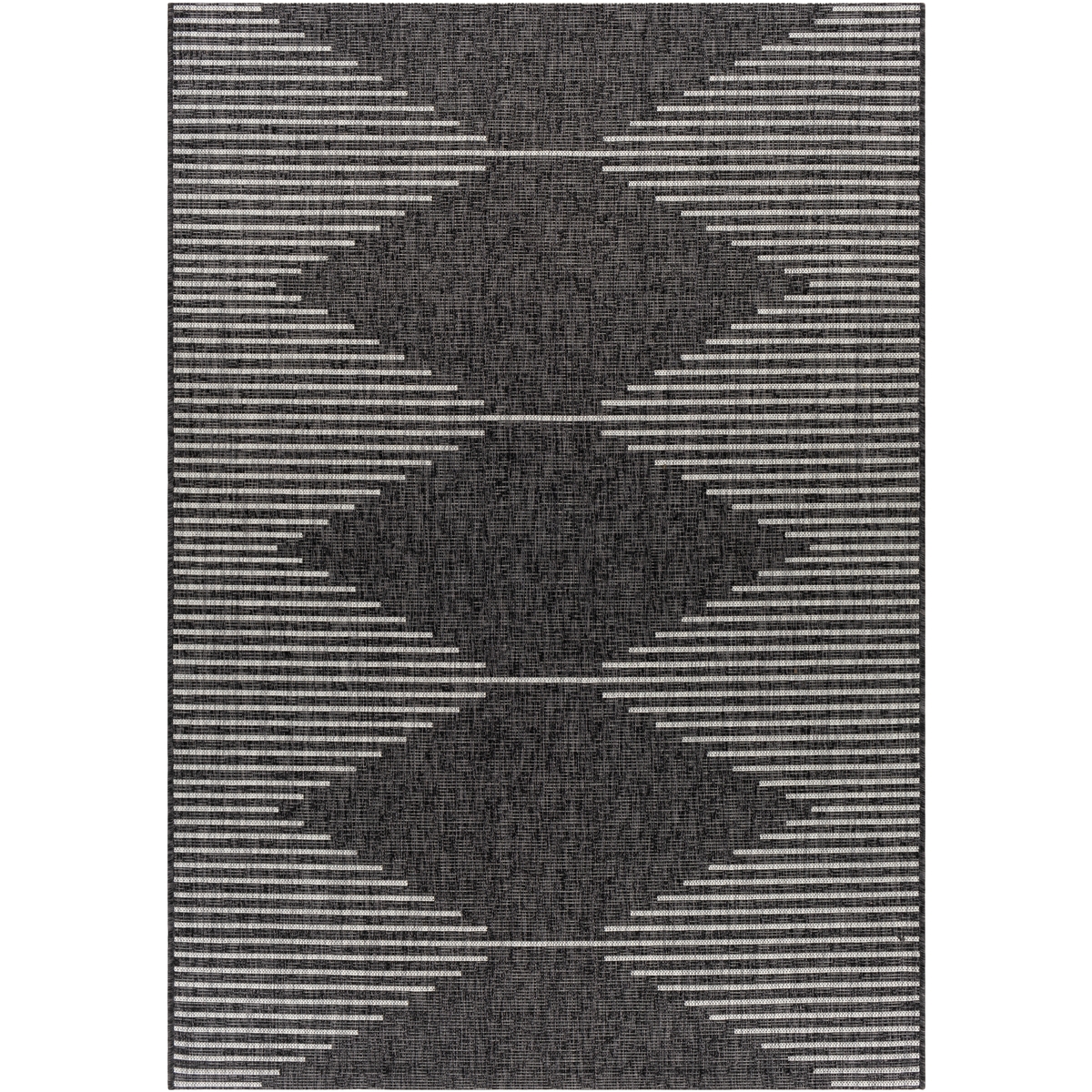 EAG2348-43511 4 ft. 3 in. x 5 ft. 11 in. Eagean Rectangle Area Rug, Charcoal, Cream & Light Gray