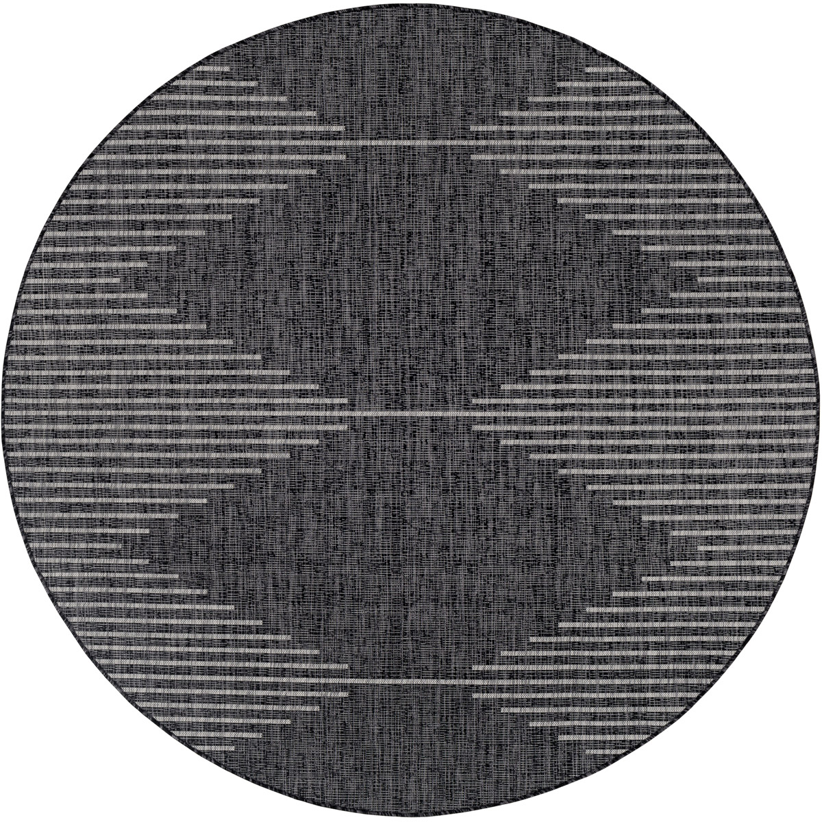 EAG2348-53RD 5 ft. x 3 in. Eagean Machine Woven Round Rug, Charcoal & Multi Color