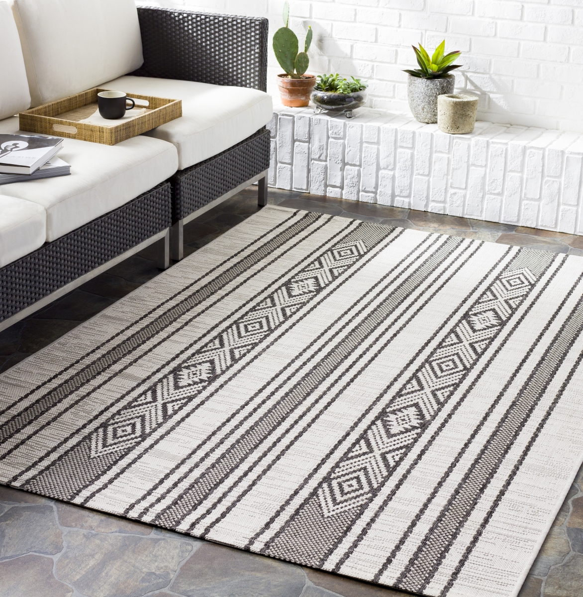 EAG2352-43511 4 ft. 3 in. x 5 ft. 11 in. Eagean Machine Woven Area Rug, Multi Color