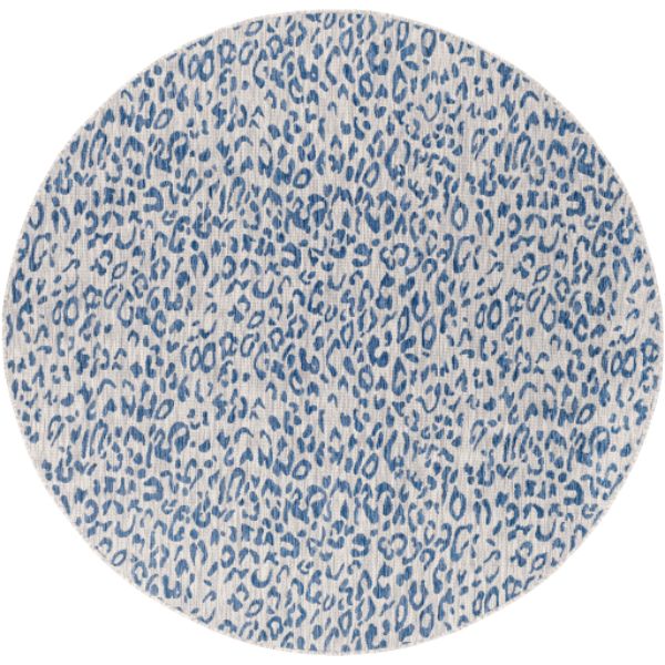 EAG2353-53RD 5 ft. 3 in. Eagean Machine Woven Round Area Rug, Bright Blue & Navy