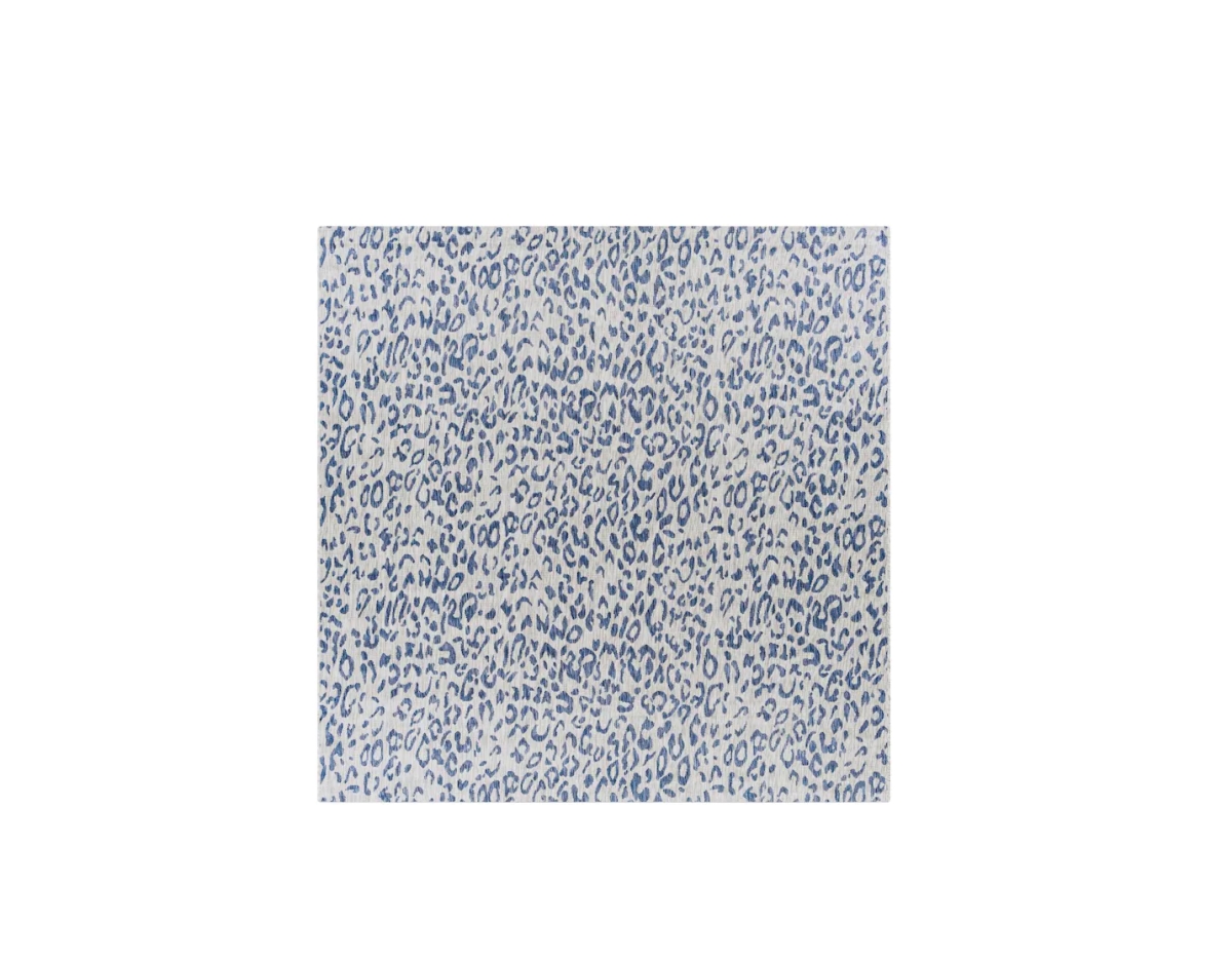 EAG2353-710SQ 7 ft. 10 in. Eagean Machine Woven Square Area Rug, Bright Blue & Navy