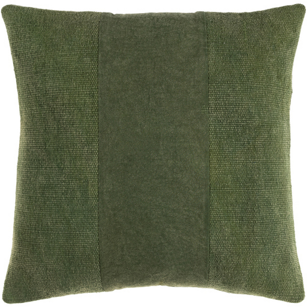 WSS003-1818D 18 x 18 in. Washed Stripe Woven Pillow Kit - Dark Green