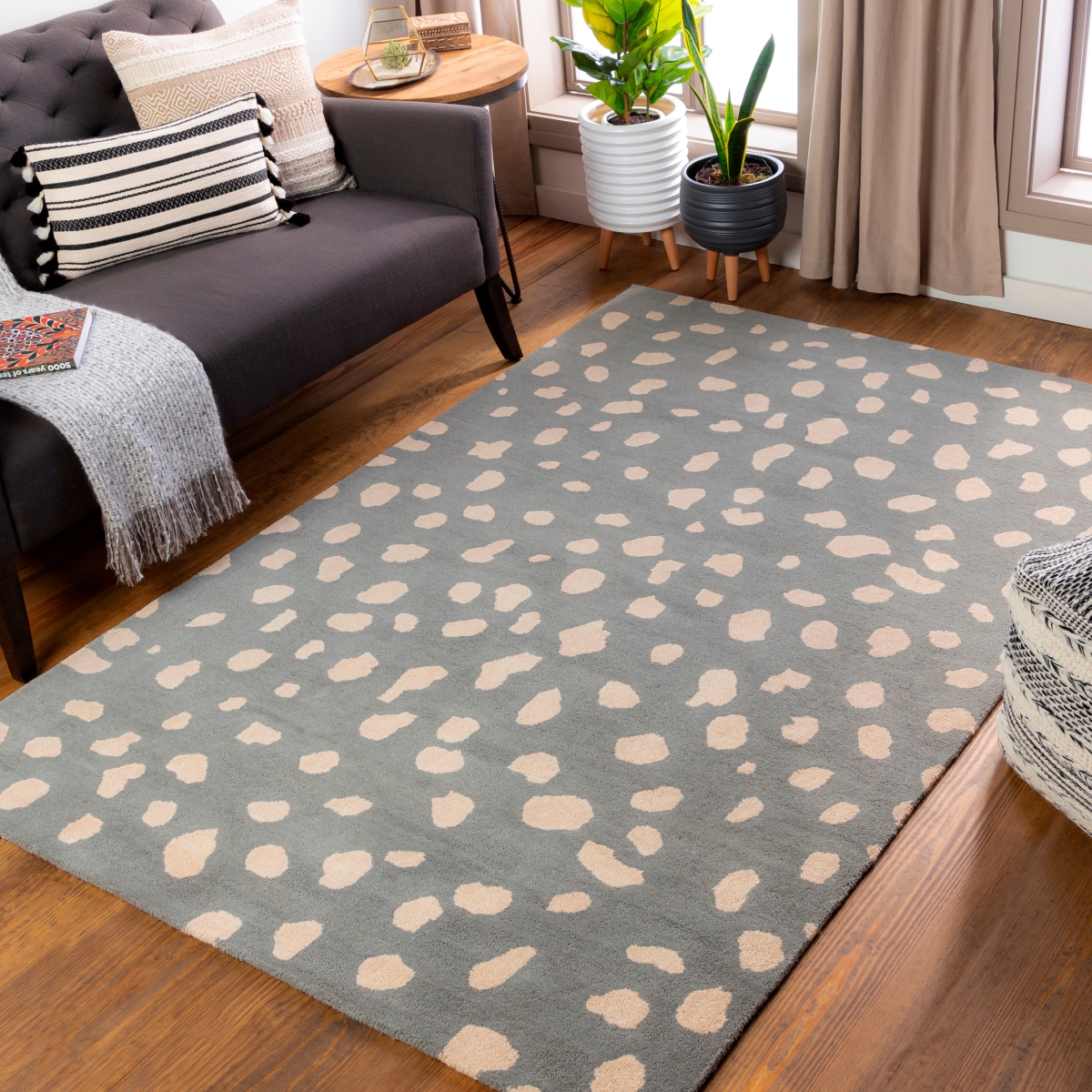 STLA2446-6RD 6 ft. Stella STLA-2446 Round Rug, Gray & Beige