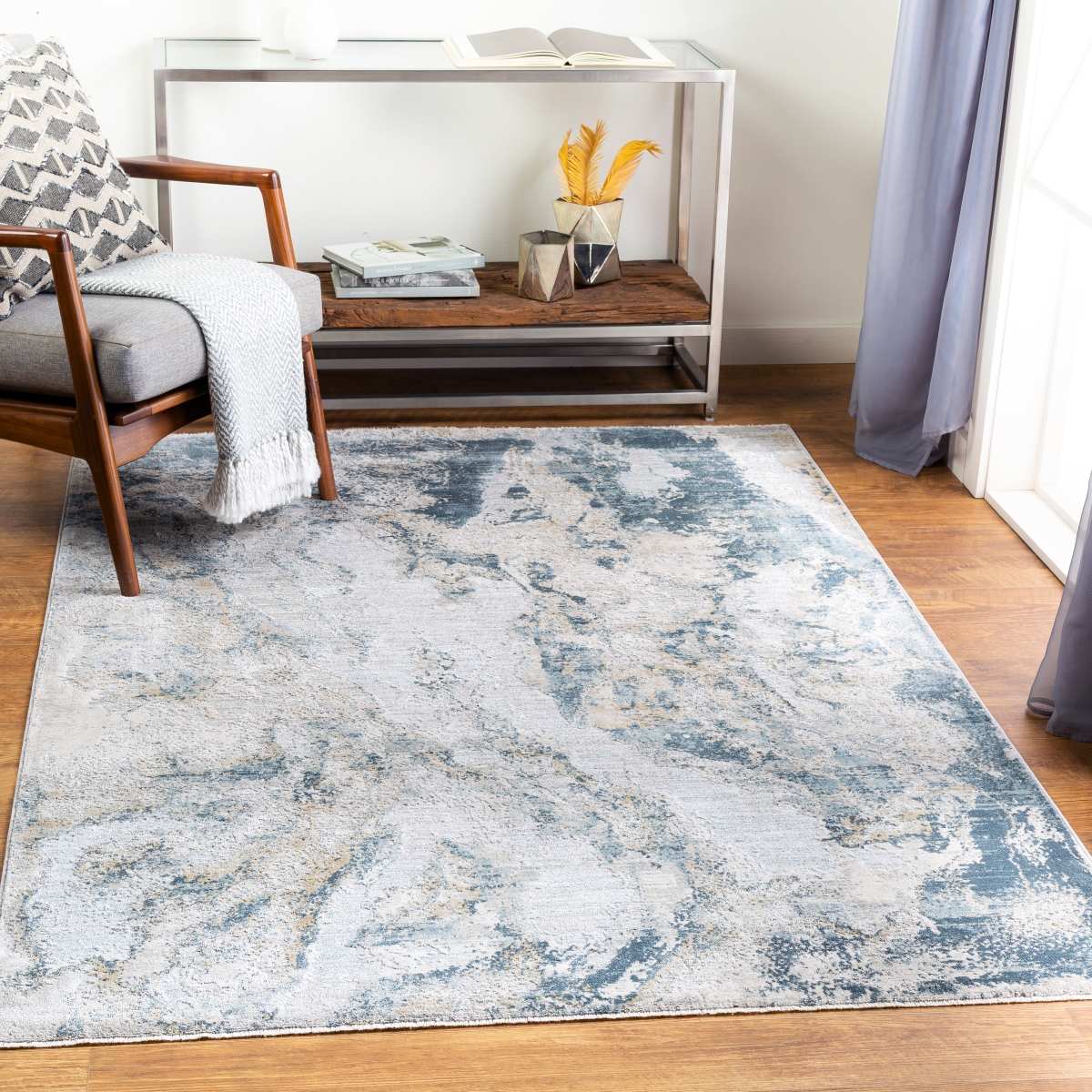 BWK2309-274 2 ft. 7 in. x 4 ft. Brunswick Rectangular 50 Percent Polyster Machine Wooven Rug, Multi Color