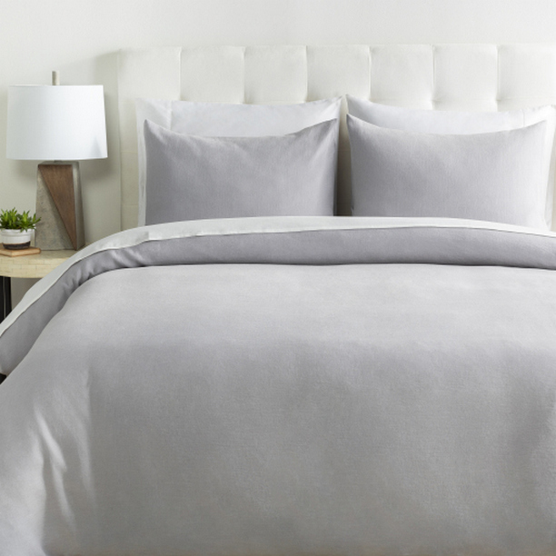 DAW2002-KSET Dawson Duvet CA King Bedding Set - Light Gray