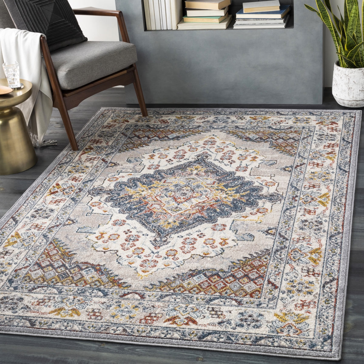 AKR2300-53RD 5 ft. 3 in. Ankara Round Rug, Multi Color