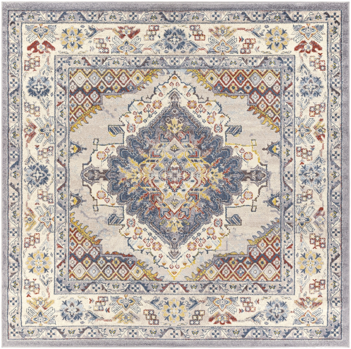 AKR2300-67SQ 6 ft. 7 in. Ankara AKR-2300 Square Area Rug, Multi Color