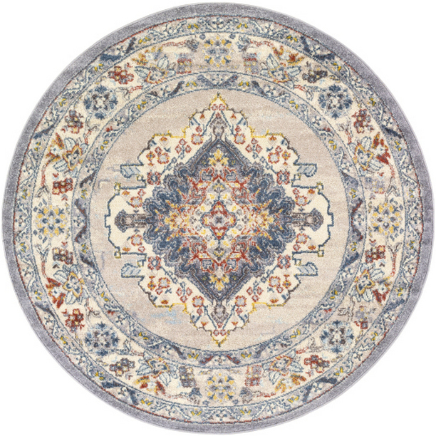 AKR2300-710RD 7 ft. 10 in. Ankara Machine Woven Round Rug - Multi Color