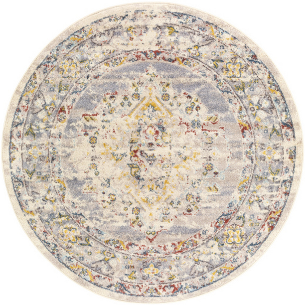 AKR2301-67RD 6 ft. 7 in. Ankara Machine Woven Round Rug - Multi Color