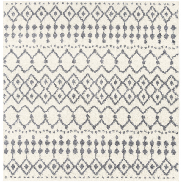 MRS2310-67SQ 6 ft. 7 in. Maroc Shag Machine Woven Square Rug - Medium Gray & White