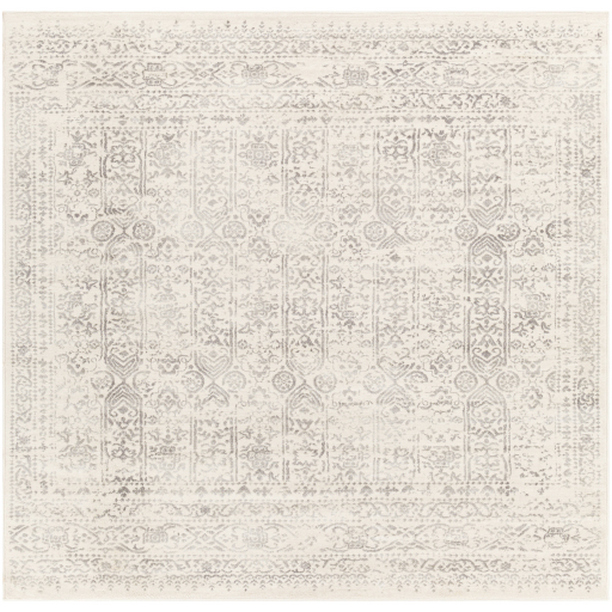 ROM2308-710SQ 7 ft. 10 in. Roma Machine Woven Square Rug - Light Gray, Cream & Camel