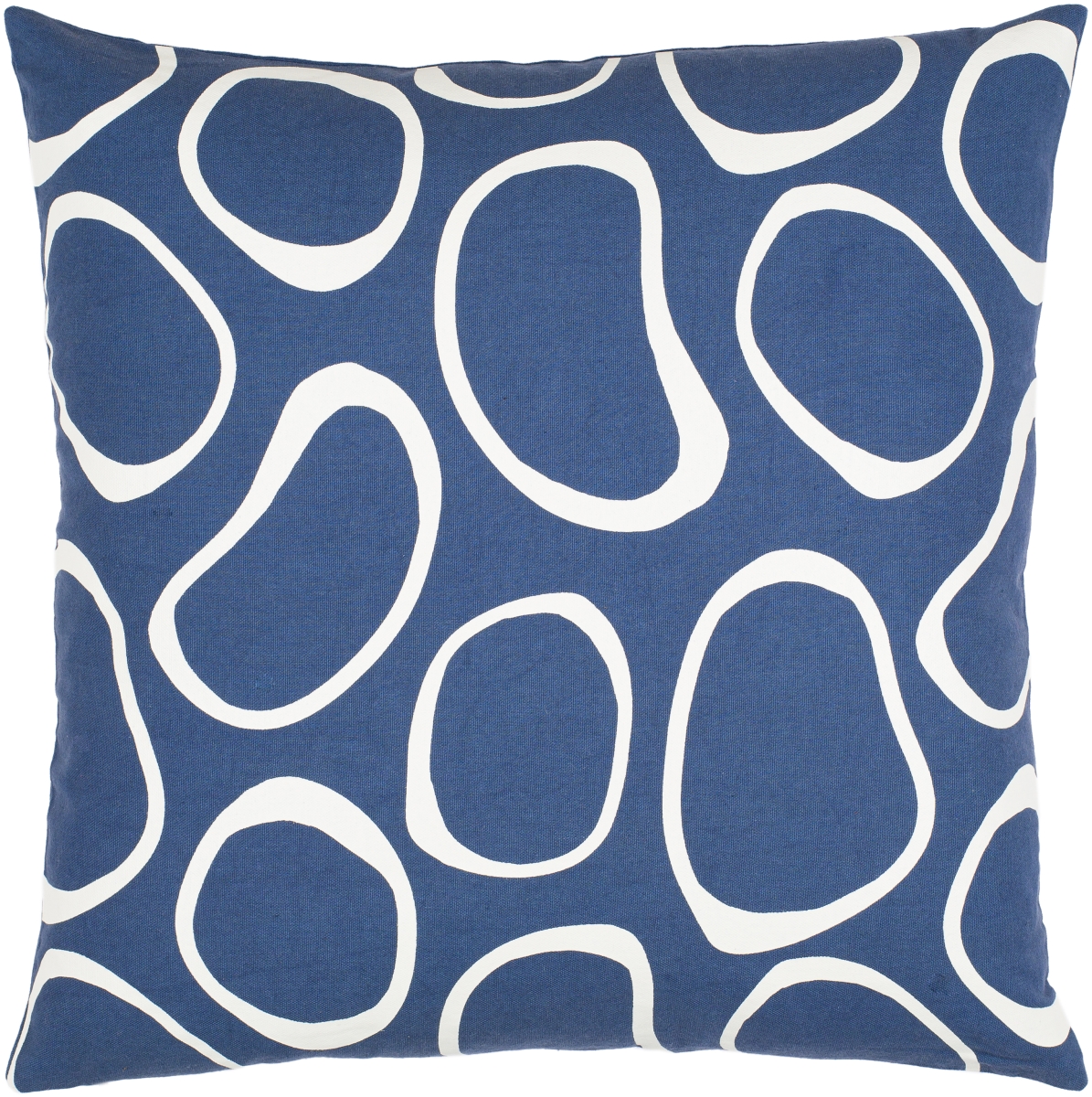 Picture of Livabliss LHN001-2222P 22 x 22 in. Lachen LHN-001 Pillow Cover with Polyester Insert&#44; Dark Blue & Cream
