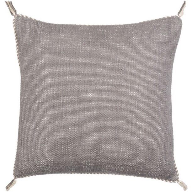 BBA003-2222D 22 x 22 in. Braided Bisa Woven Pillow Kit - Medium Gray & Cream