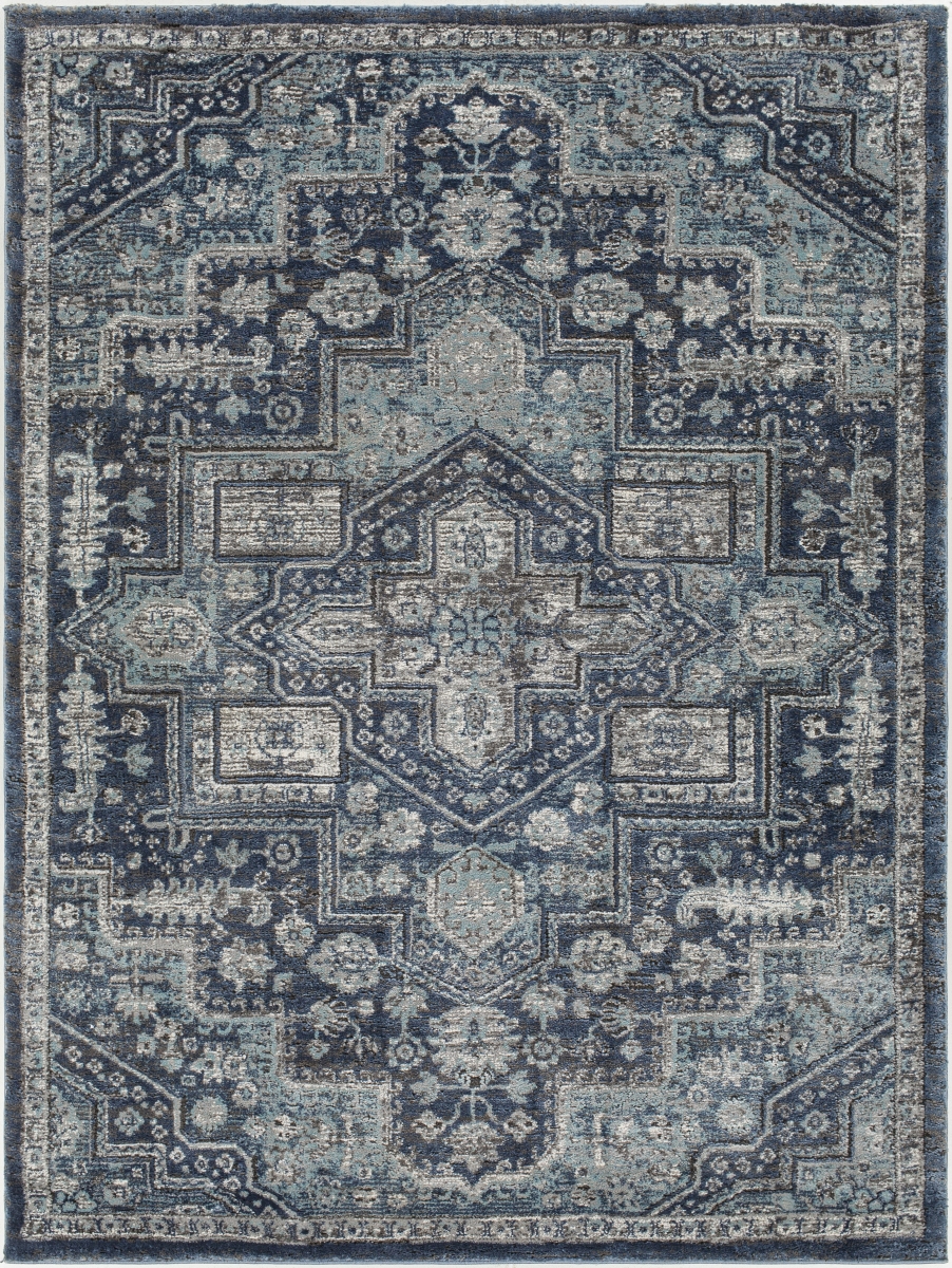 MTN2306-679 6 ft. 7 in. x 9 ft. Montana Rectangular Machine Wooven Rug, Gray & Charcoal