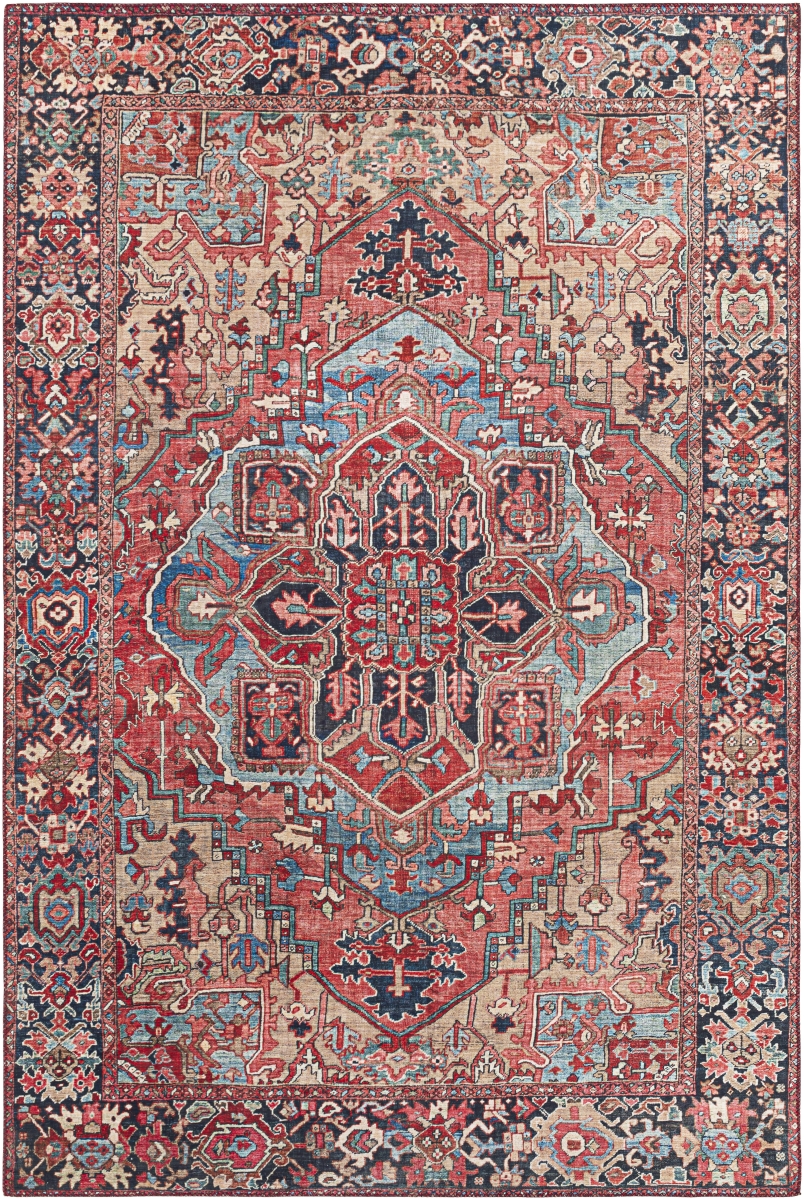 IRS2310-679 6 ft. 7 in. x 9 ft. Iris Machine Woven Rectangle Rug - Multi Color
