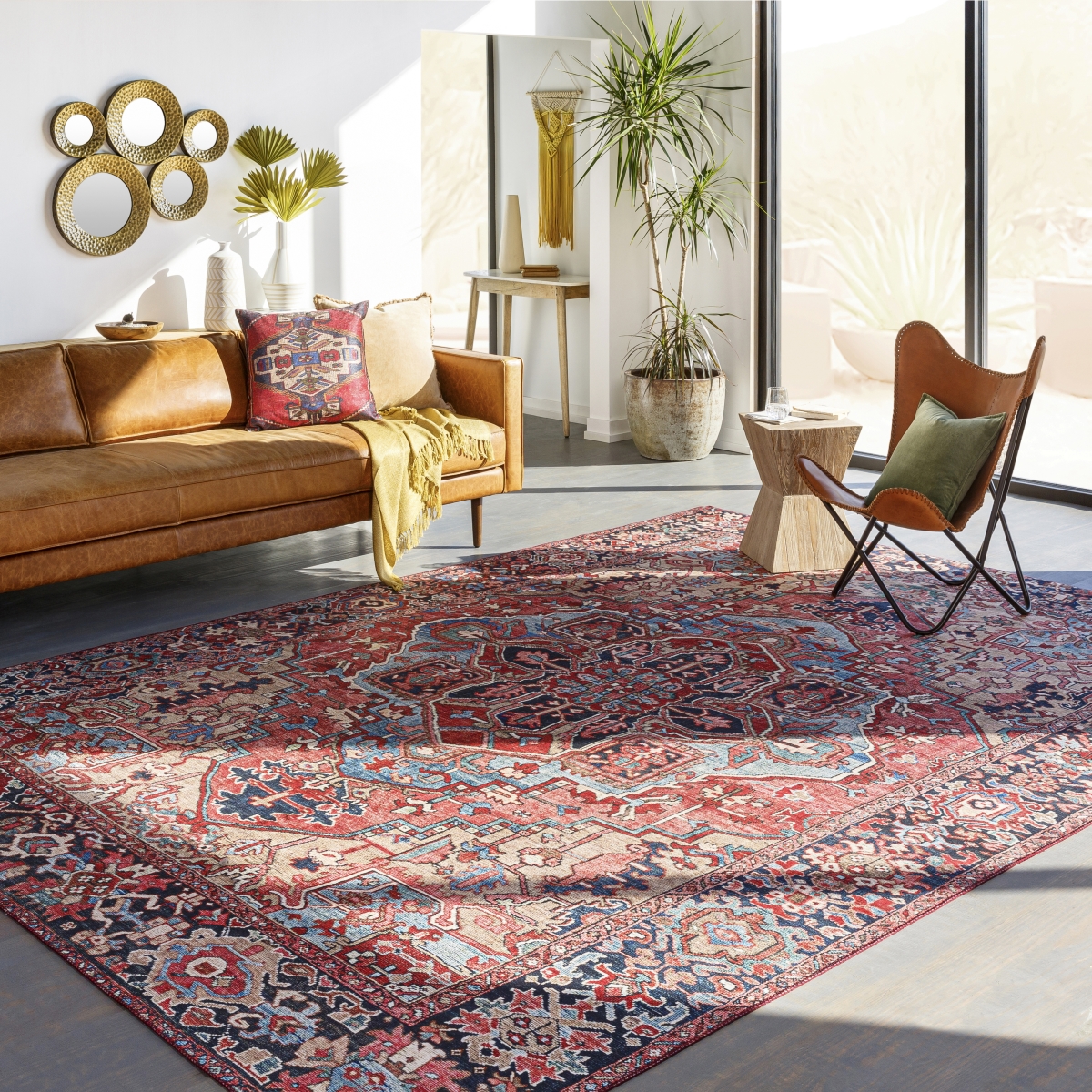 IRS2310-6SQ 6 ft. Iris Square Machine Woven Rug, Multi Color