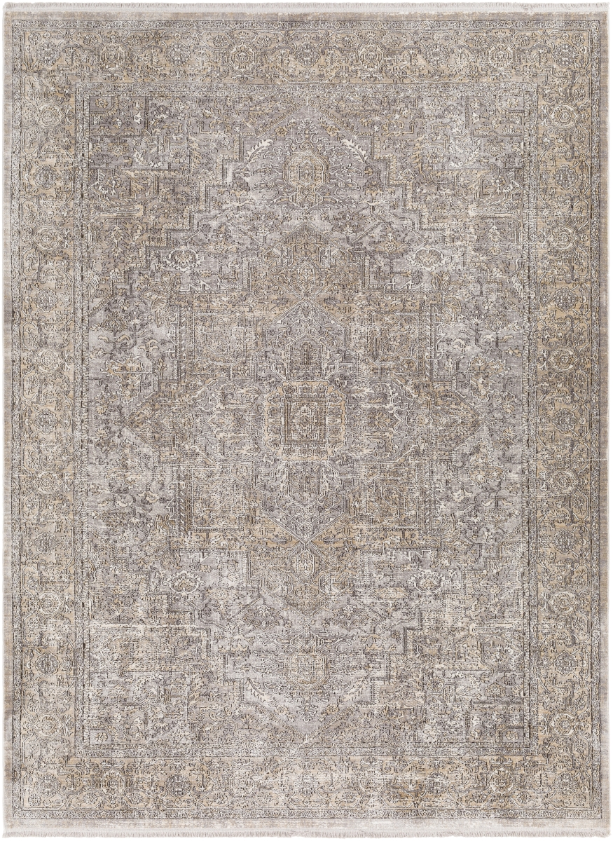 EPE2300-6796 6 ft. 7 in. x 9 ft. 6 in. Eclipse Indoor Distressed Rectangular Rug, Medium Gray