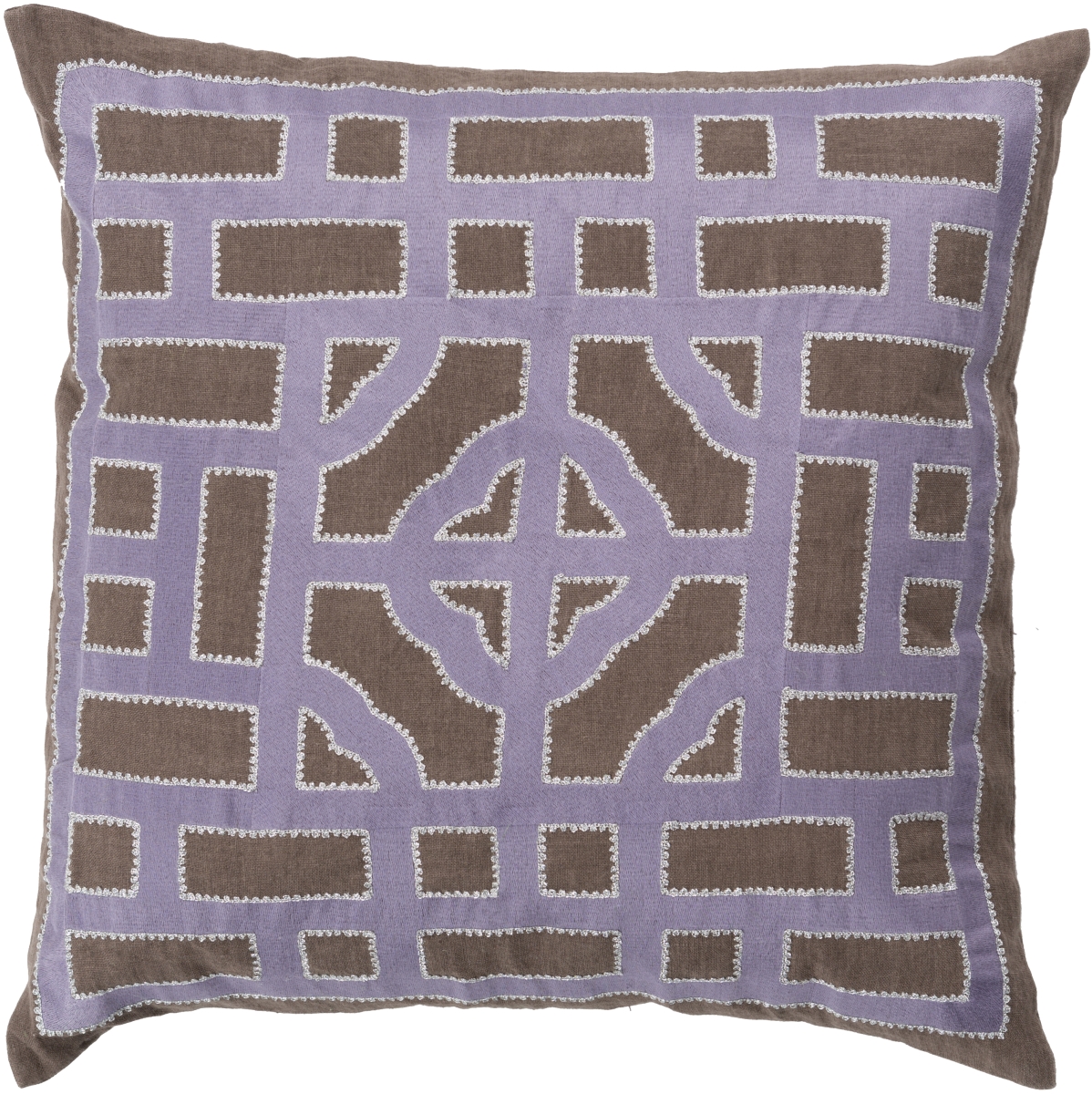 LD048-2222P 22 x 22 in. Chinese Gate Square Pillow Kit, Mauve