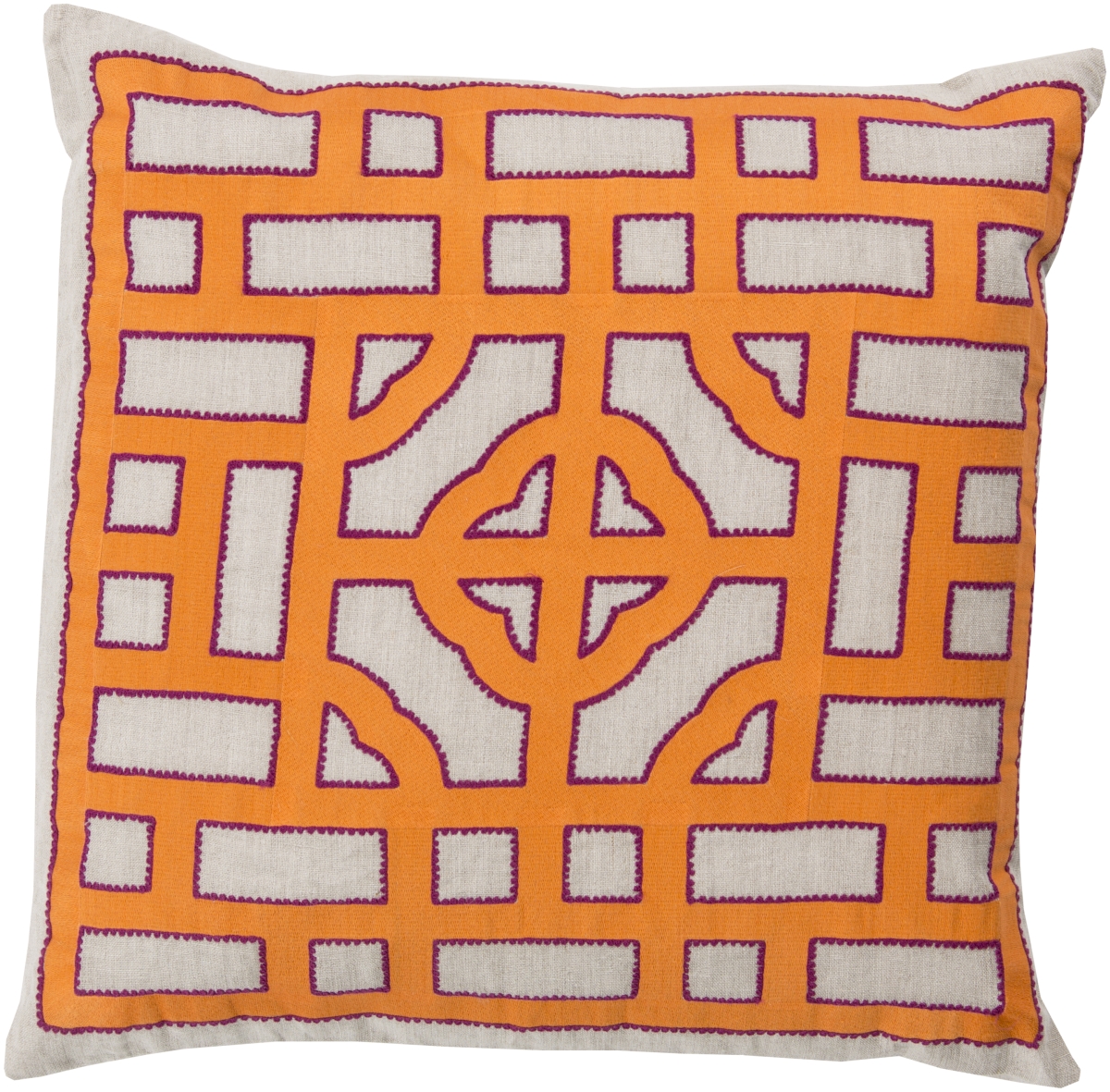 LD051-2222P 22 x 22 in. Chinese Gate Square Pillow Kit, Pale Blue