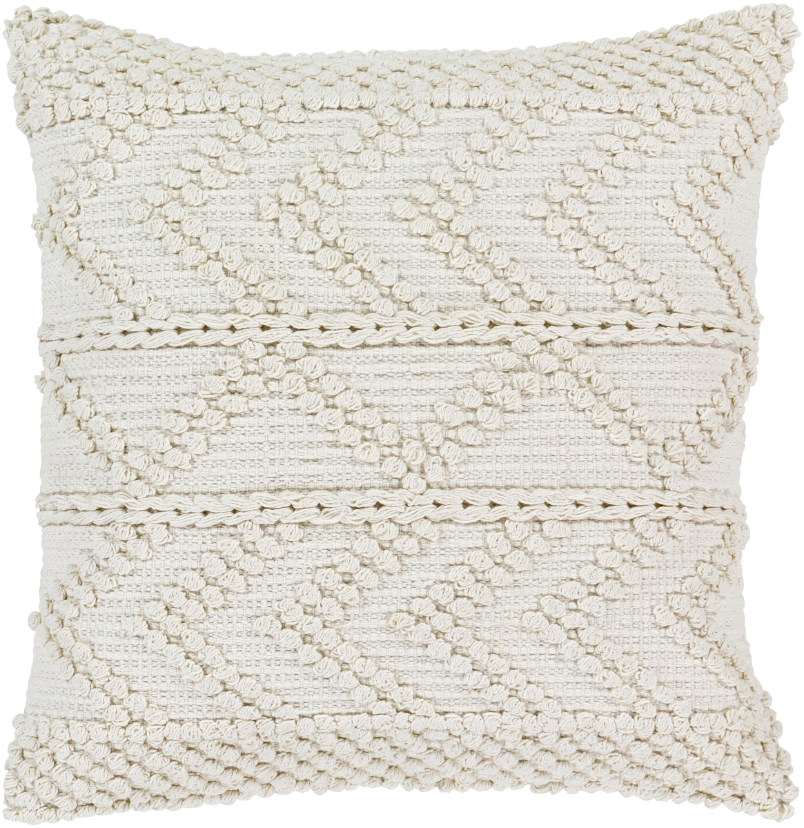 MDO001-2222D 22 x 22 in. Merdo Square Pillow Kit, White & Cream