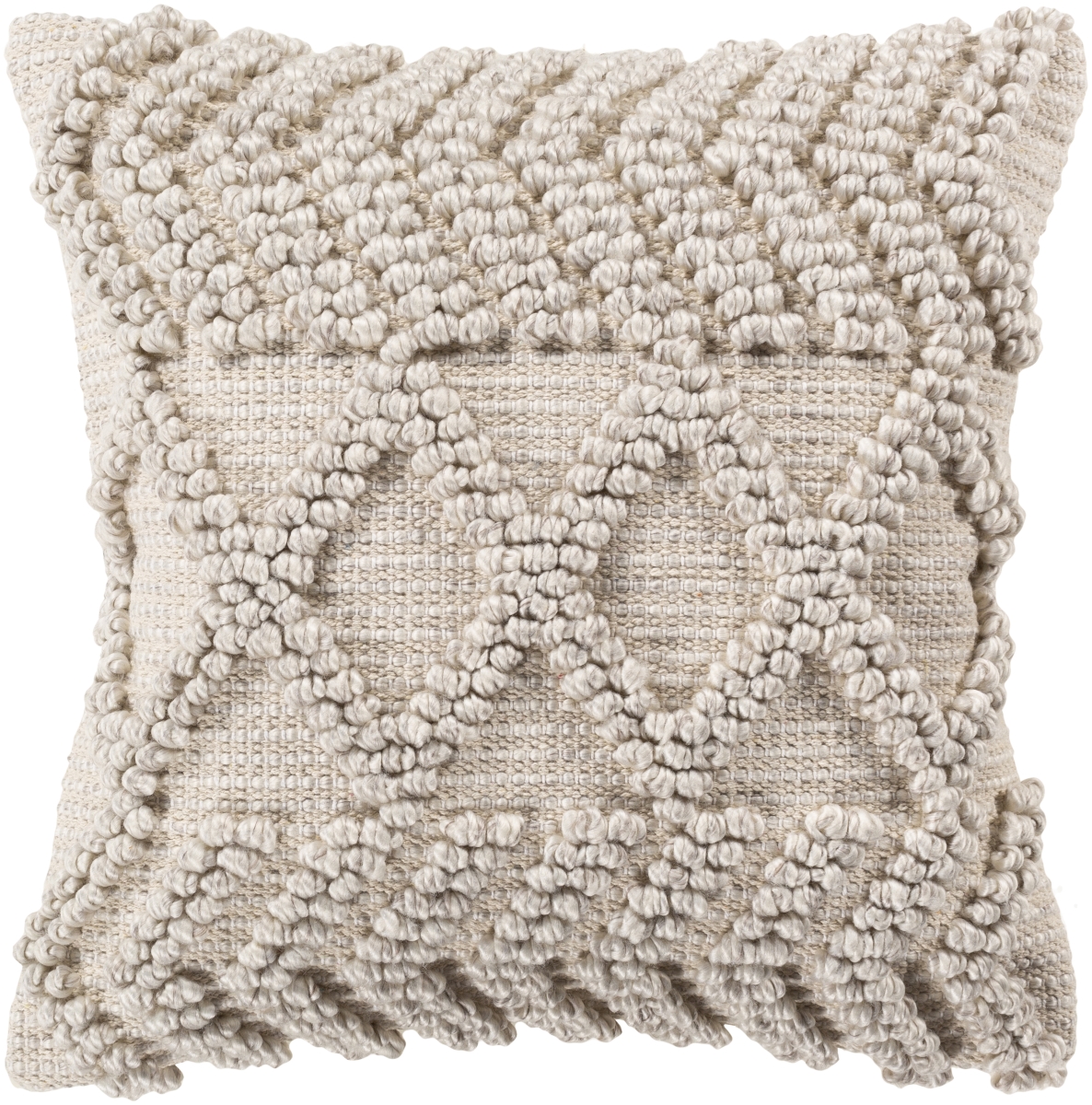 Picture of Livabliss ADR008-1818P 18 x 18 in. Anders ADR-008 Pillow Cover with Polyester Insert - Light Gray&#44; Khaki & Cream