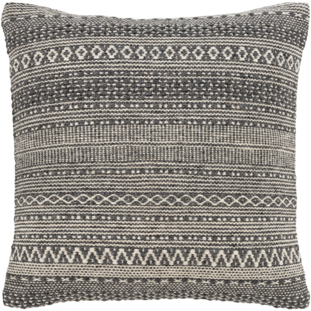 LIF005-2020D 20 x 20 in. Leif Woven Pillow Kit - Charcoal & Ivory