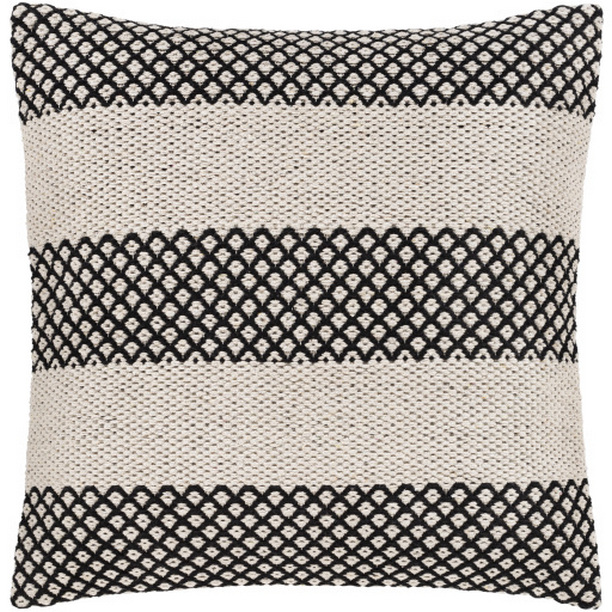RDE003-2020D 20 x 20 in. Ryder Woven Pillow Kit - Black & Ivory